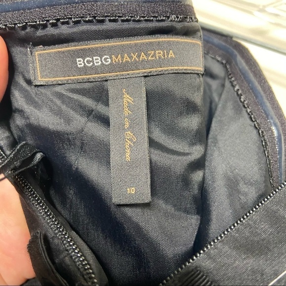 BCBGMaxazria Black Striped Strapless Mini Dress - Picture 3 of 7